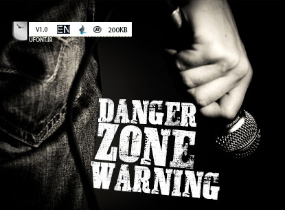 فونت لاتین danger zone warning