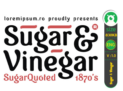 پیش نمایش فونت لاتین Sugar & Vinegar