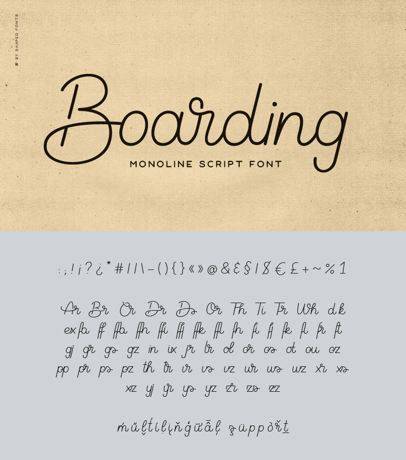 پیش نمایش 2 کامل فونت لاتین طراحی امضا boarding