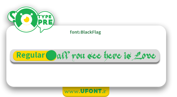 نمونه تایپ شده فونت لاتین black flag