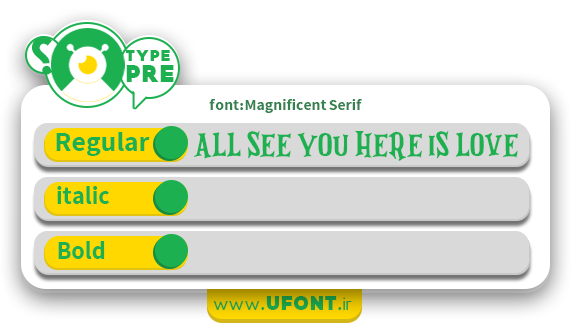 نمونه تایپ شده با فونت لاتین Magnificent Serif